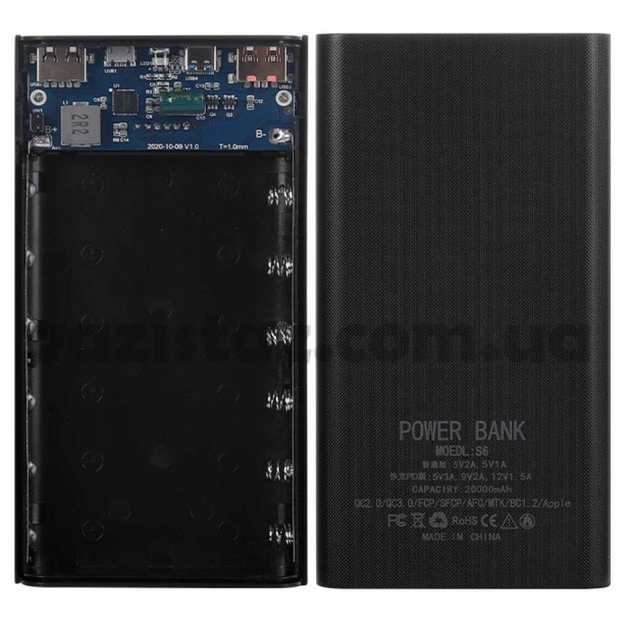 Корпус для сборки повербанка с БЫСТРОЙ ЗАРЯДКОЙ 6 аккумуляторов 18650