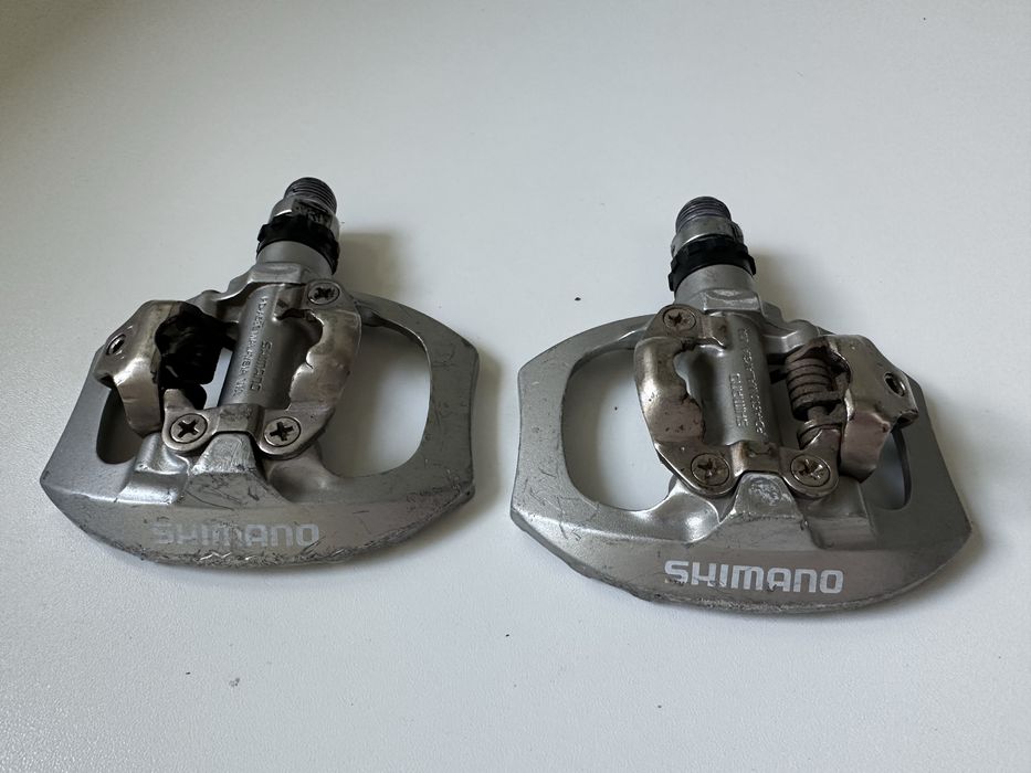 Pedały Shimano PD-A530 SPD + platforma srebrne - sprawne