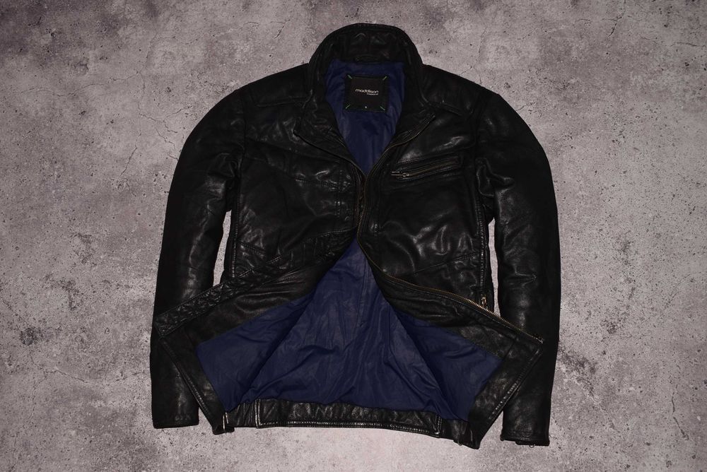 Maddison Down Leather Jacket (Мужская Зимняя Кожаная Куртка Пуховик )