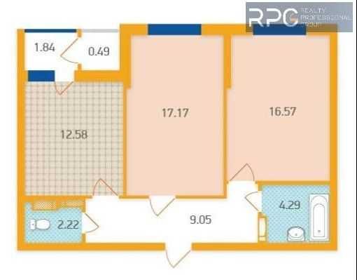 Топ ціна ! Продам 2-кімнатну квартиру 64м2 в ЖК Злагода - View 2