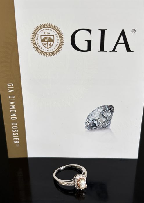 Каблучка з діамантами  GIA діамант кольцо с бриллиантом кільце бриллиант