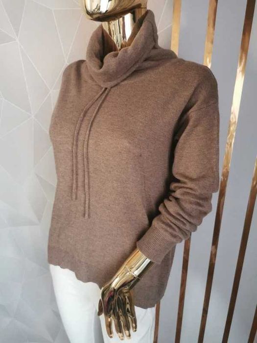 Golf damski brązowy wełna Merino Zavanna 38 M - Prezent na Święta