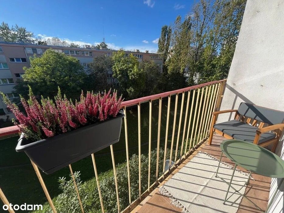 Nowoczesne, jasne mieszkanie – balkon, zieleń