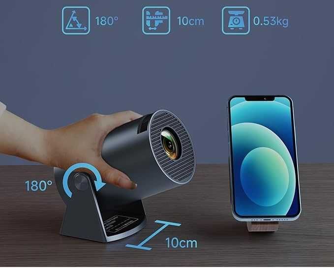 Mini Projektor Polocsh HY300 Pro 2024 Z Wifi6 I Android OS 11.0 BT5.2