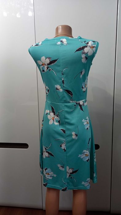 р. M 46 Aiyichu Floral бирюзовое платье в цветочный принт