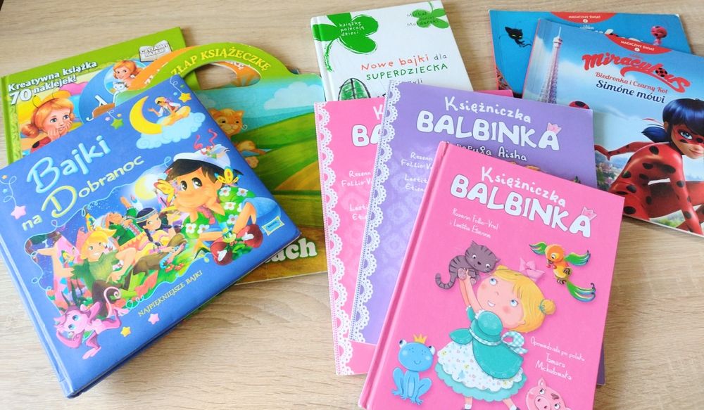Zestaw książek książeczek dla dzieci 2-6 lat płyty DVD bajki