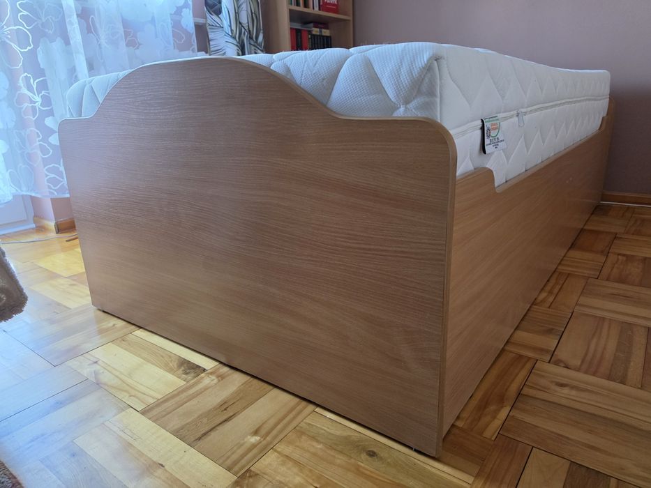 Łóżko 90x200 + materac + stelaż + 2 szuflady – komplet