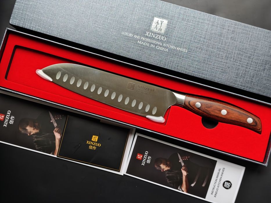 Професійний кухонний ніж Сантоку XINZUO Santoku Knife (Німецька сталь 1.4116) - Серія XZ-CFYJ