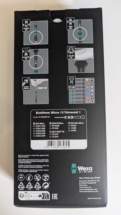 Wera Tools - Kraftform Micro 12 Universal 1 - Set 12 Chaves de Precisão com Bolsa