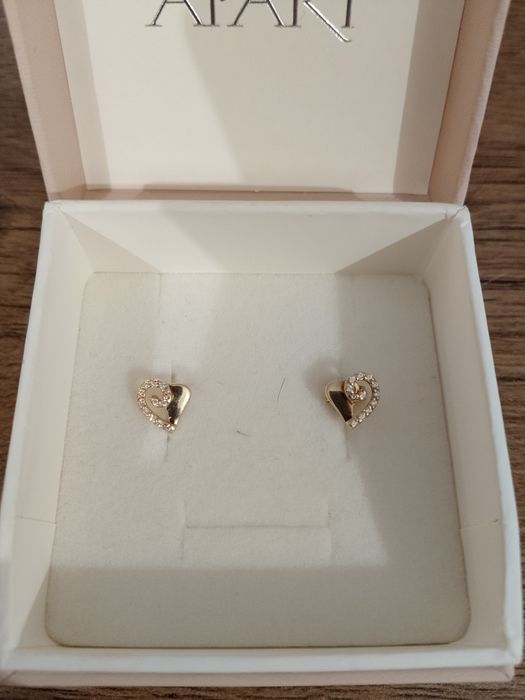 Złote kolczyki z cyrkoniami pr.333