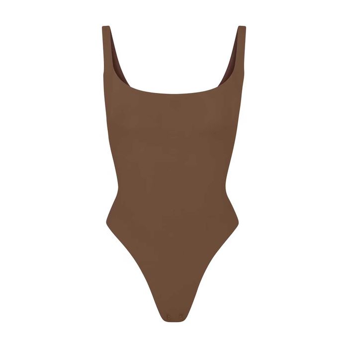 Боді SKIMS Fits everybody Square Neck Bodysuit BLACK\JASPER\COCOA