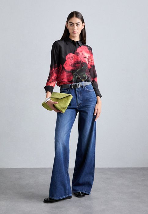 Koszula czarna w kwiaty Alice + Olivia M