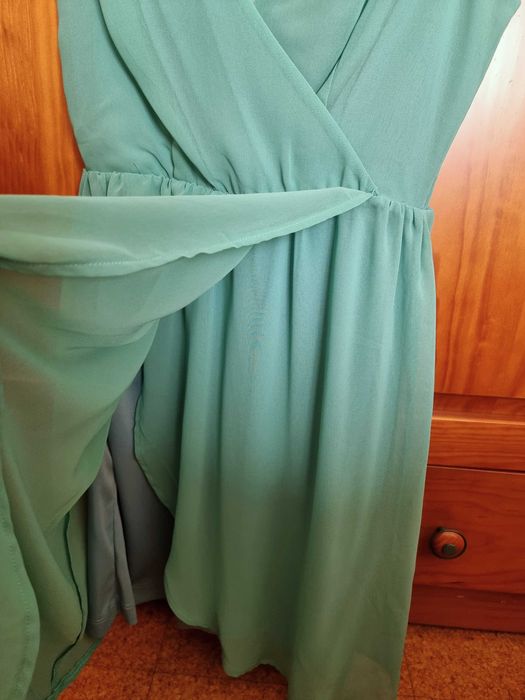Vestido verde menta Stradivarius, tamanho S