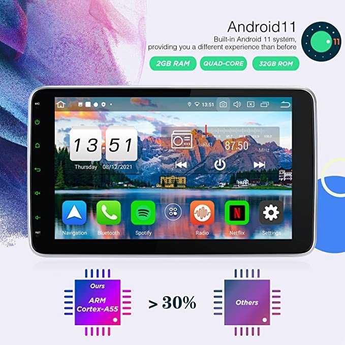 10,1 polegadas Android 11 rádio 1 DIN