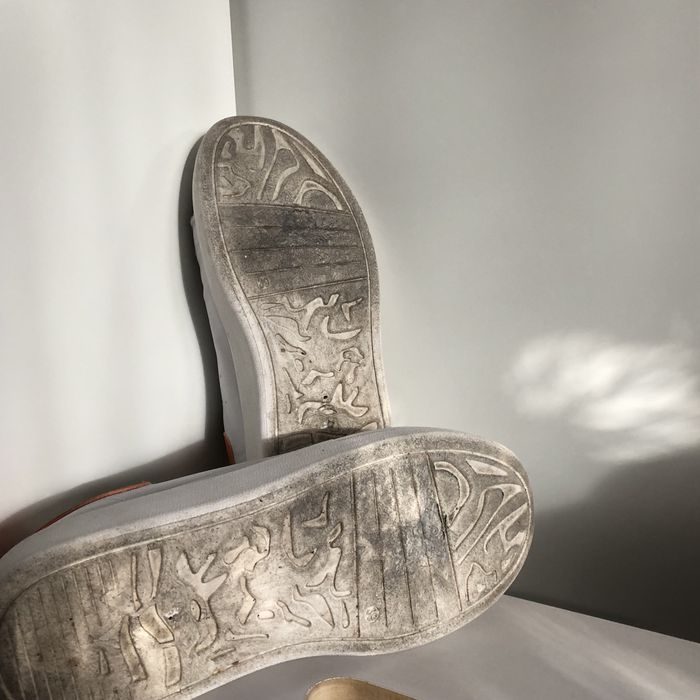 Buty sneakersy białe pomarańczowa pięta gruba podeszwa 39
