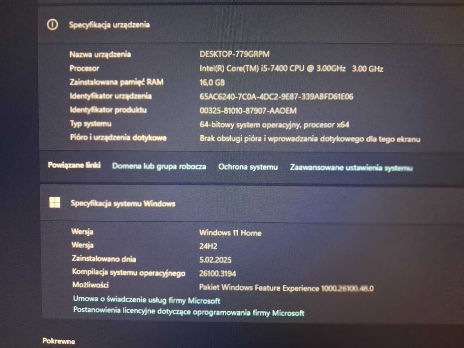 (DOINWESTOWANY) komputer gamingowy GTX 1050 16GB RAM I5-7400