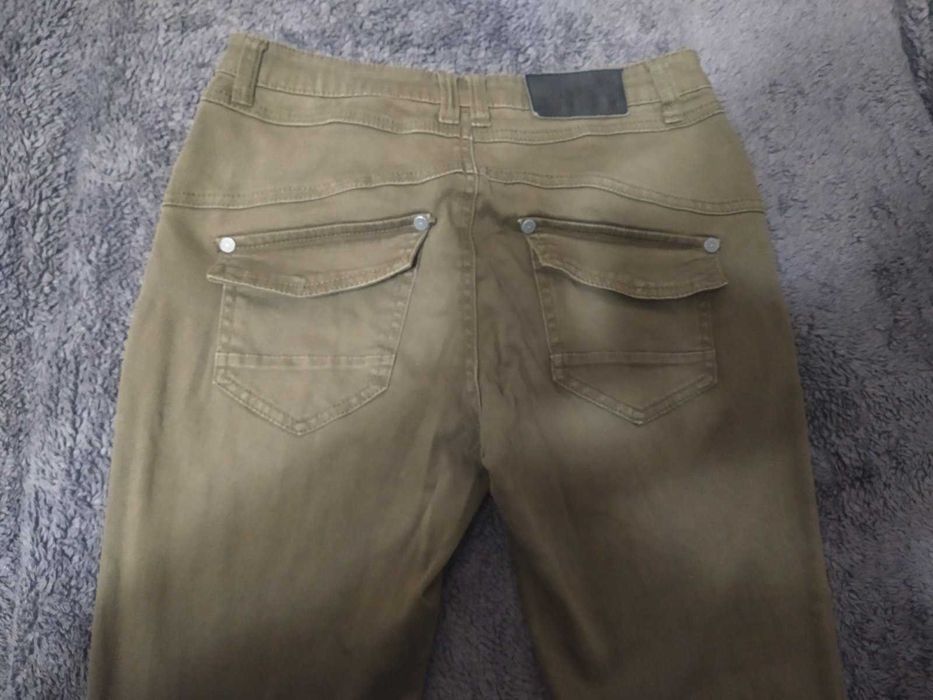 Котонові брюки кольору хакі