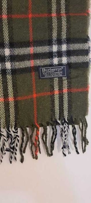 Szalik Burberry – zielona kratka, stan nowy