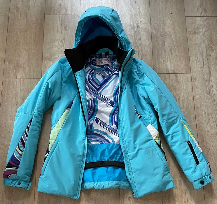 Kurtka Emilio Pucci x Rossignol błękitno-turkusowa luksus