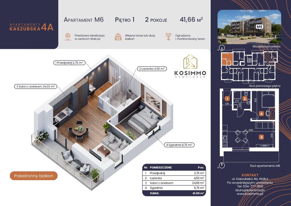 Nowa Inwestycja - Kaszubska 4a - Centrum - 1 Piętro, Balkon, 2 Pokoje