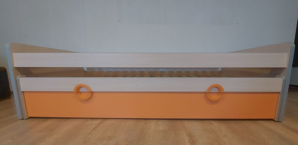 Łóżko dziecięce wysuwane 2-osobowe 80x190 + 2 stelaże + szuflada