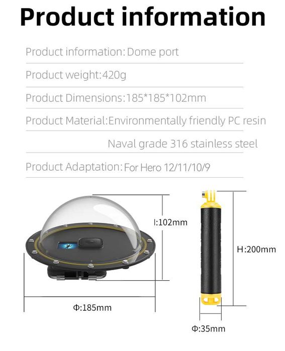 Obudowa do nurkowania do GoPro HERO 13/12/11/10/9 TELESIN