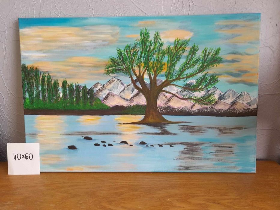 Obrazy ręcznie malowane akrylami