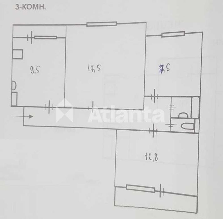 3-кімн. квартиру з євроремонтом, газ.