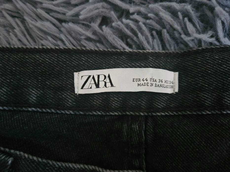 Jeansy Zara 44 wysoki stan czarne