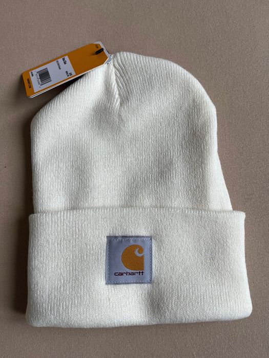 Nowa ciepła czapka zimowa Carhartt, biała, one size