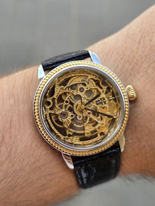 Zegarek mechaniczny Orient Mon Bijou Skeleton (1. Generacja) 1998 - set - MINT