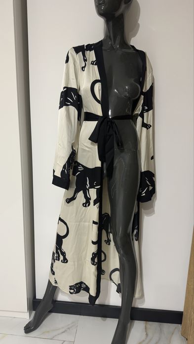 Szlafrok plażowy kimono narzutka z tygrysem