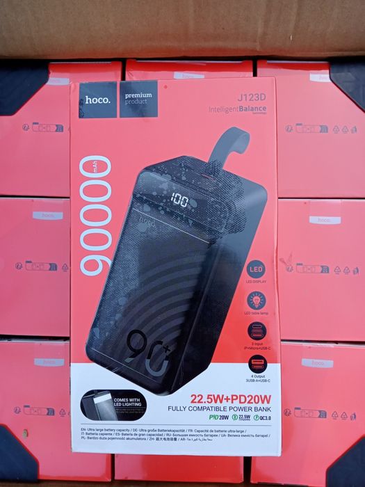 Є ОПТ.Повербанк(power bank)90000мАг HOCO J123D зі швидкою зарядкою 22.5W для ЗСУ/при відключеннях світла.