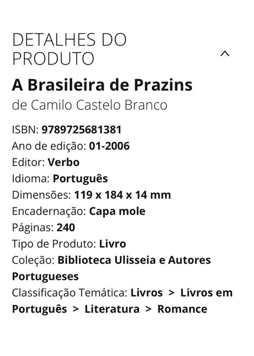 “A Brasileira de Prazins”, Camilo Castelo Branco