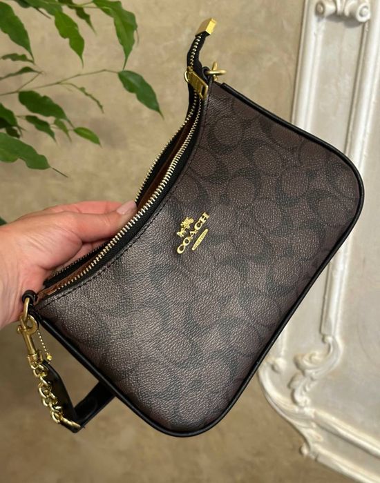 Сумка Coach Teri -женска через плечё Коуч коричнева.