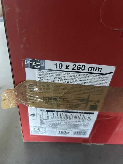 Kołki do styropianu 10x260mm 100 sztuk