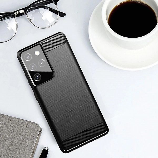 Carbon Case elastyczne etui pokrowiec Samsung Galaxy S21 Ultra 5G czar