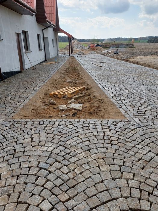 Usługi brukarskie / Układanie kostki granitowej, Kamień Polny/Naprawa