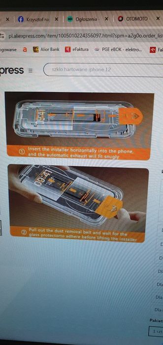 3x bezpyłowa szybka hartowana szkło iPhone 12mini