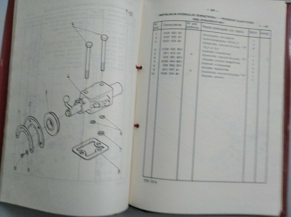 Katalog części zamiennych MF 255 z kabiną komfortową