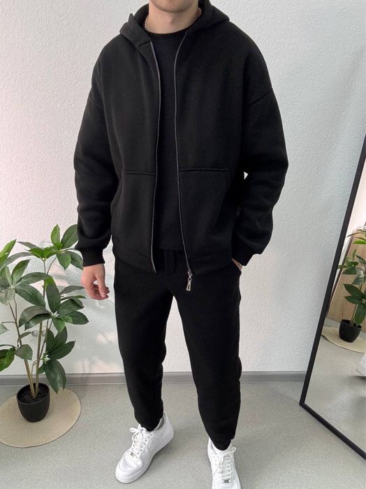 Чоловіче базове худі з капюшоном, на флісі