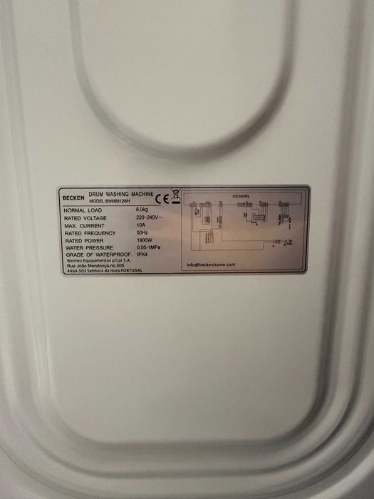 Washing machine BECKEN BoostWash 8kg 1400rpm excellent condition