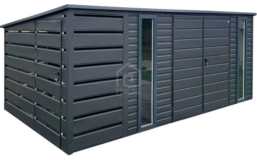 Schowek Domek Ogrodowy 4,2×2,5m +Wiata1×2,5m Brama 2x okno Spad PLG231