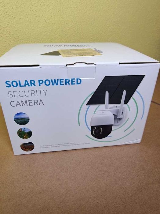 Câmara Vigilância Exterior 4G Painel Solar 3MP iCSee Nova na Caixa
