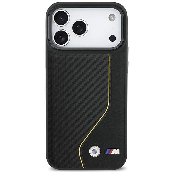 Etui BMW M Carbon Line & Logo MagSafe na iPhone 17 Pro Max - żółte