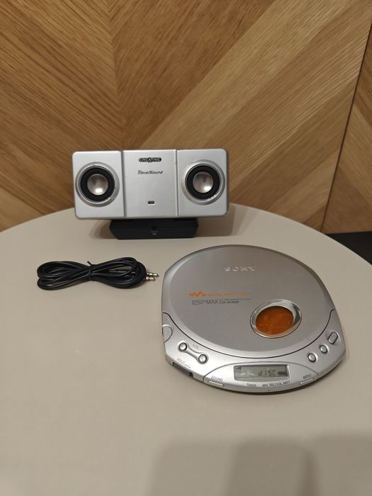 Discman Sony Walkman D-E340 + Głośniki Creative Travel Sound
