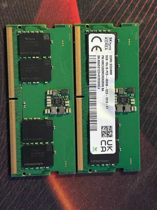 ОЗУ DDR5 SODIMM 8GB 4800 2 планки для ноутбука (550 за шт)