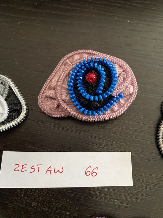 Broszki handmade z suwaków unikat zestaw 66