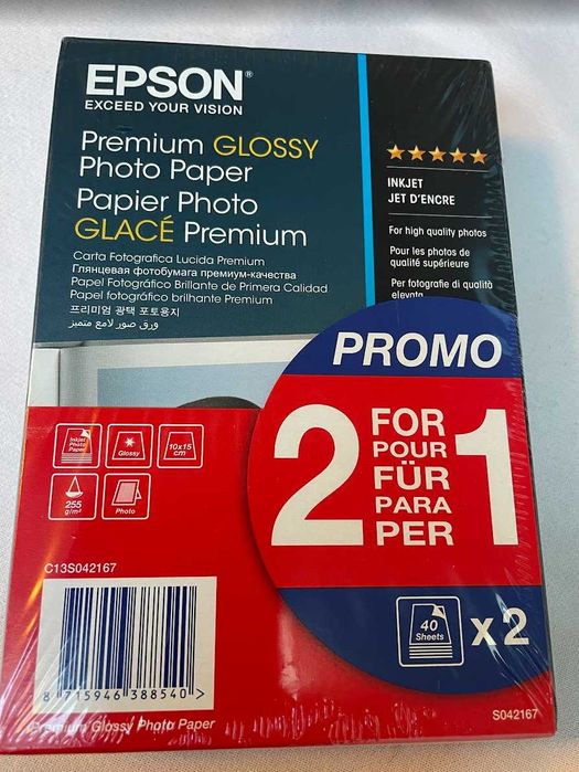Foto papier Epson Premium GLOSSY 10z15cm, duo box, 80 ark