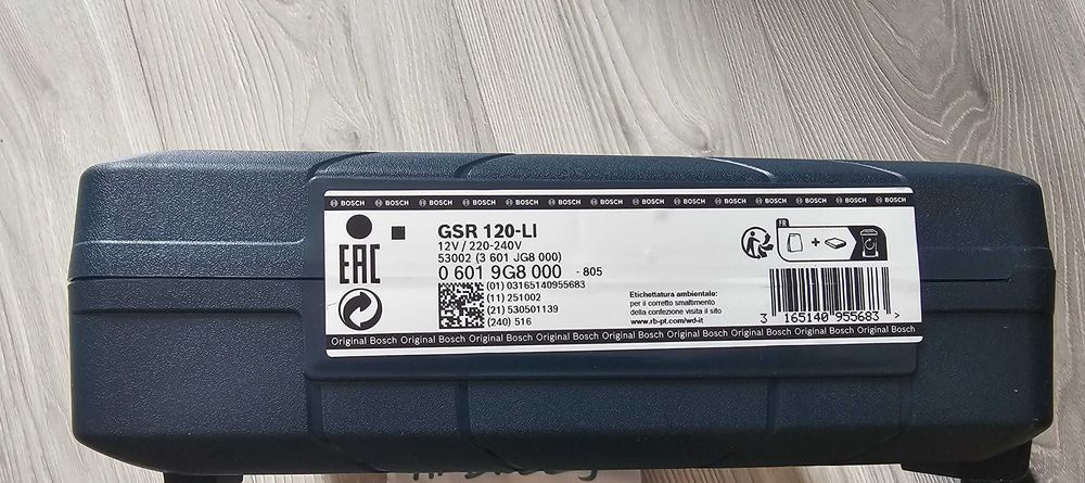 Wiertarko-wkrętarka Bosch GSR 120-LI + 2 x akumulator 2,0Ah + WALIZKA NOWA Plomby